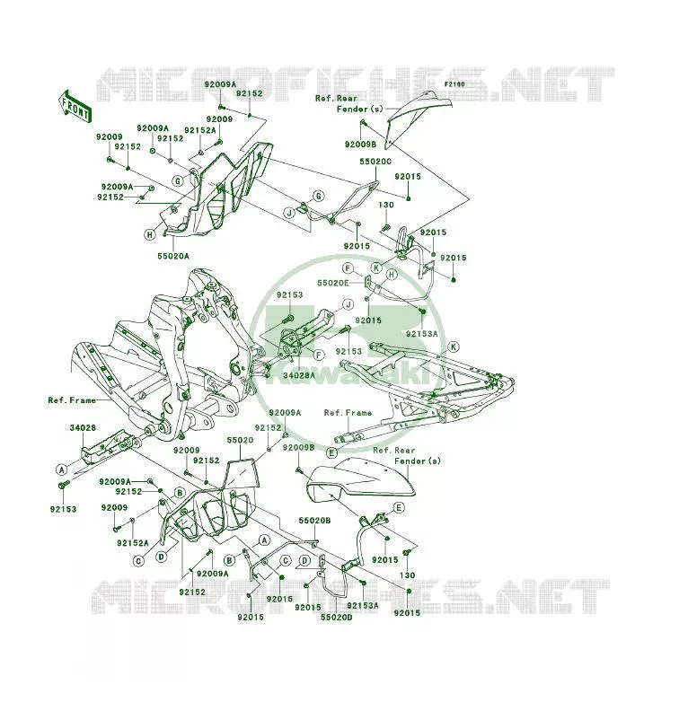 REPOSE PIED Kawasaki QUAD 450 2008 KFX450R  KSF450B8FA