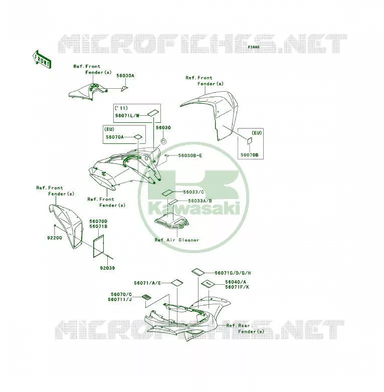 LABEL Kawasaki QUAD 450 2009 KFX450R  KSF450B9F