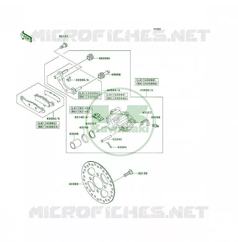 FREIN AVANT Kawasaki QUAD 450 2009 KFX450R  KSF450B9F