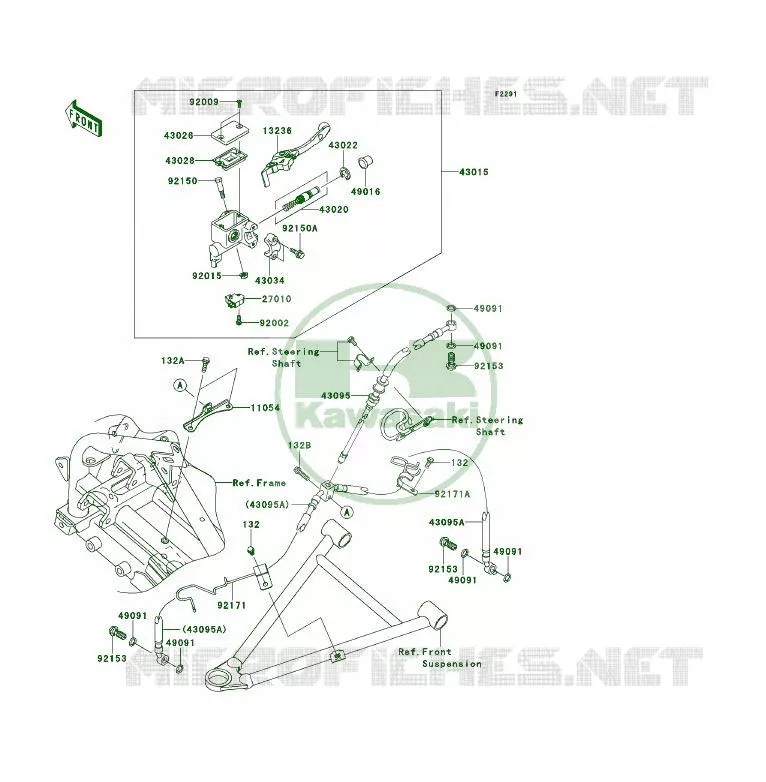 MAITRE CYLINDRE AV Kawasaki QUAD 450 2009 KFX450R  KSF450B9FB