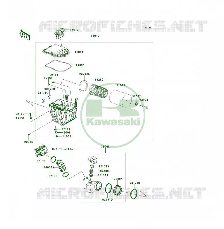 FILTRE A AIR Kawasaki QUAD 450 2010 KFX450R  KSF450BAF