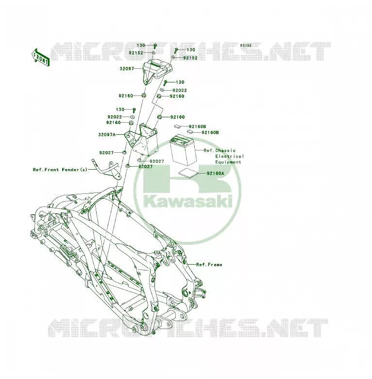 SUPPORT BATTERIE Kawasaki QUAD 450 2010 KFX450R  KSF450BAF
