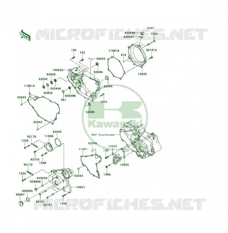 COUVERCLES MOTEUR Kawasaki QUAD 450 2012 KFX450R  KSF450BCS