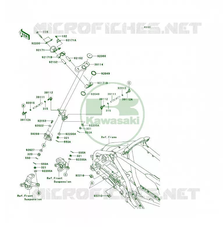 ARBRE DE DIRECTION Kawasaki QUAD 450 2013 KFX450R  KSF450BDF