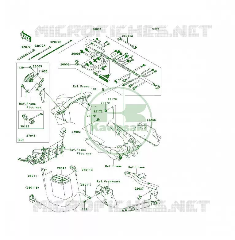CHASSIS EQUIPMENT ELECTRIQUE Kawasaki QUAD 450 2013 KFX450R  KSF450BDF