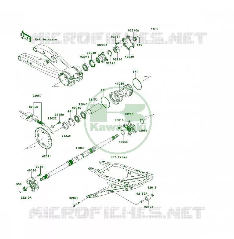 MOYEU ARRIERE Kawasaki QUAD 450 2013 KFX450R  KSF450BDF