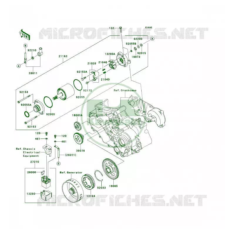 D&Eacute;MARREUR Kawasaki QUAD 450 2014 KFX450R  KSF450BEF