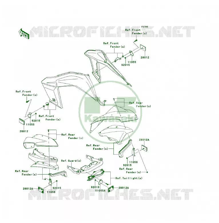 CATADIOPTRES(CN) Kawasaki QUAD 450 2014 KFX450R  KSF450BEF