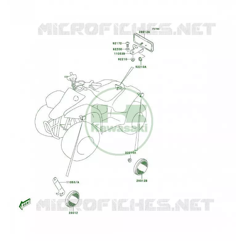 CATADIOPTRES(CN) Kawasaki QUAD 50 2003 KFX50  KSF50-A1