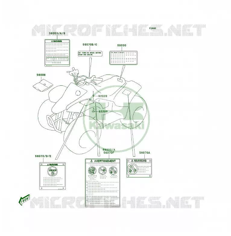 LABEL Kawasaki QUAD 50 2003 KFX50  KSF50-A1