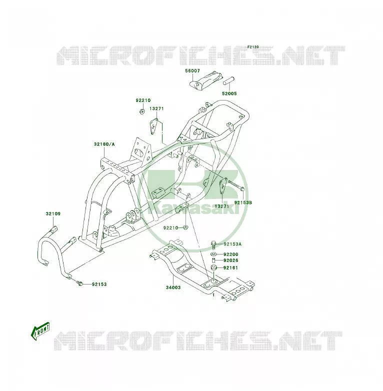 CH&Acirc;SSIS Kawasaki QUAD 50 2004 KFX50  KSF50-A2