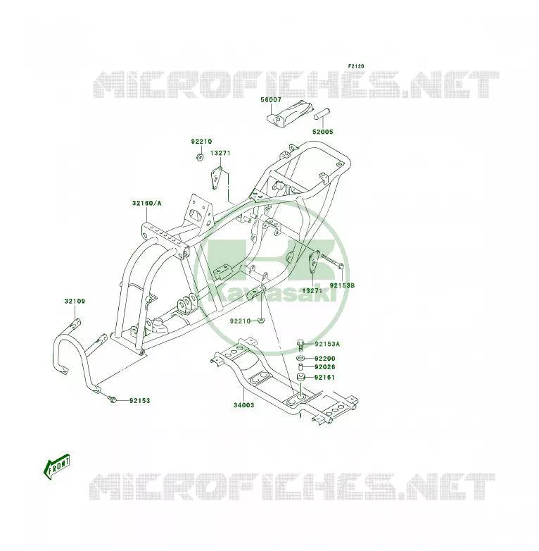 CH&Acirc;SSIS Kawasaki QUAD 50 2005 KFX50  KSF50-A3