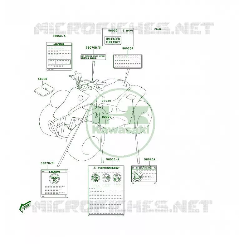 LABEL Kawasaki QUAD 50 2005 KFX50  KSF50-A3