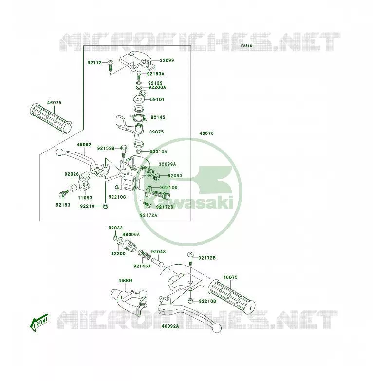 POIGNEE GUIDON Kawasaki QUAD 50 2005 KFX50  KSF50-A3