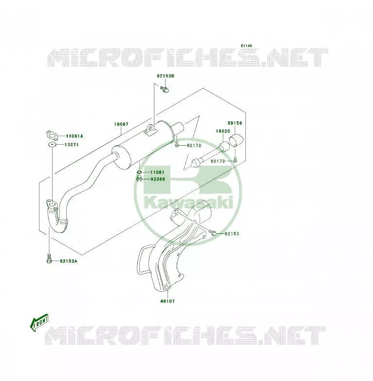 &Eacute;CHAPPEMENT Kawasaki QUAD 50 2005 KFX50  KSF50-A3