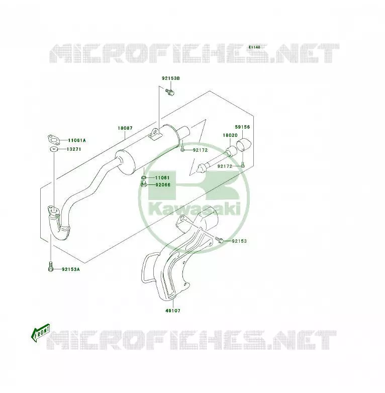 &Eacute;CHAPPEMENT Kawasaki QUAD 50 2006 KFX50  KSF50A6F