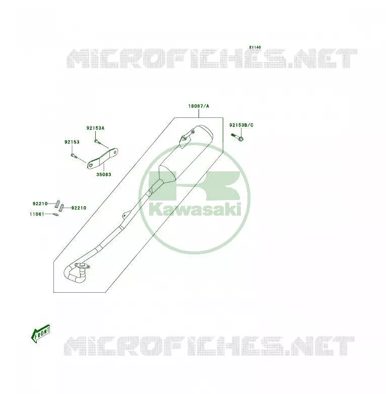 &Eacute;CHAPPEMENT Kawasaki QUAD 50 2007 KFX50  KSF50B7F