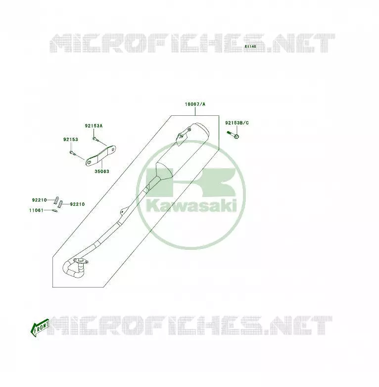 &Eacute;CHAPPEMENT Kawasaki QUAD 50 2008 KFX50  KSF50B8F