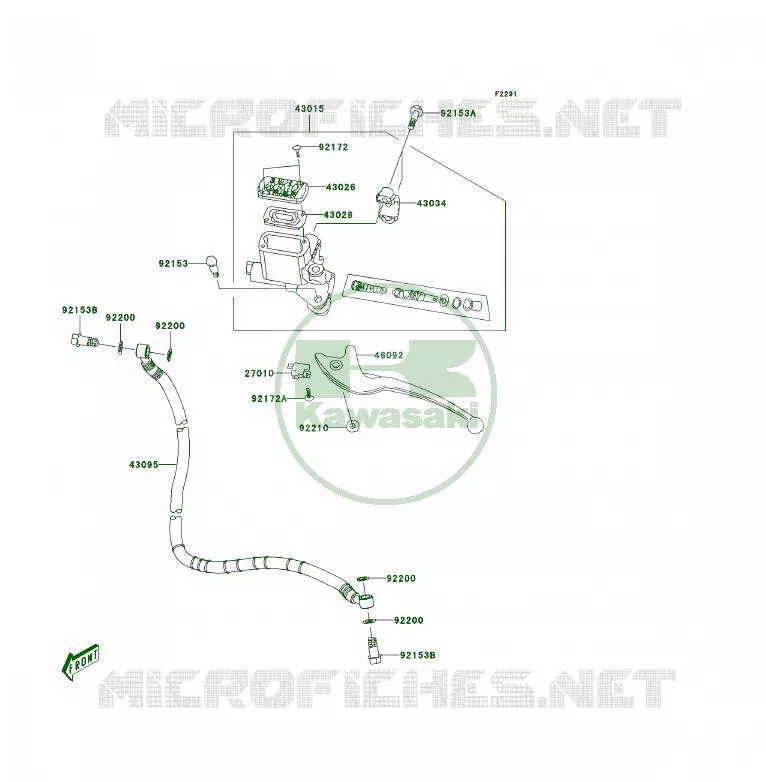 MAITRE CYLINDRE AV Kawasaki QUAD 50 2008 KFX50  KSF50B8F