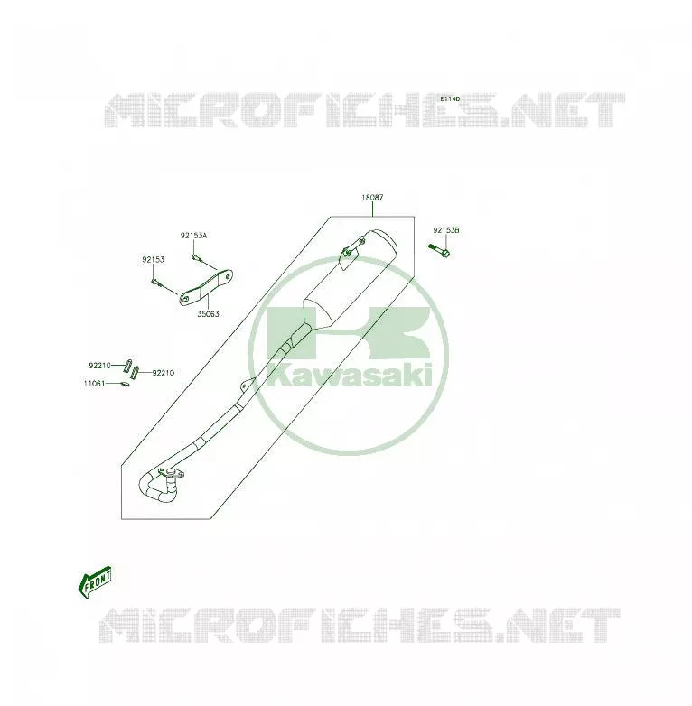 &Eacute;CHAPPEMENT Kawasaki QUAD 50 2014 KFX50  KSF50BEF