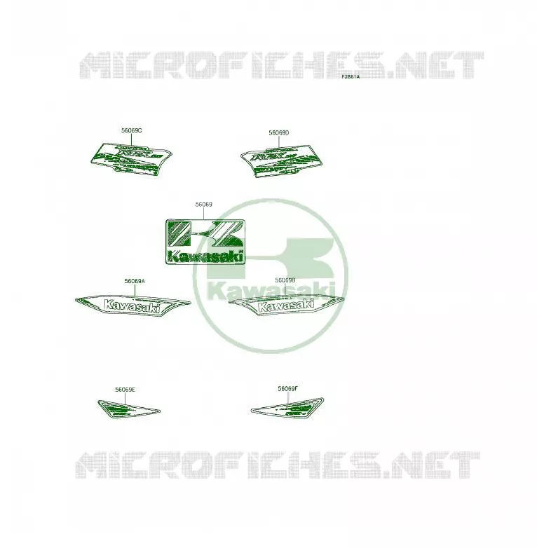 STICKER Kawasaki QUAD 50 2014 KFX50  KSF50BEF