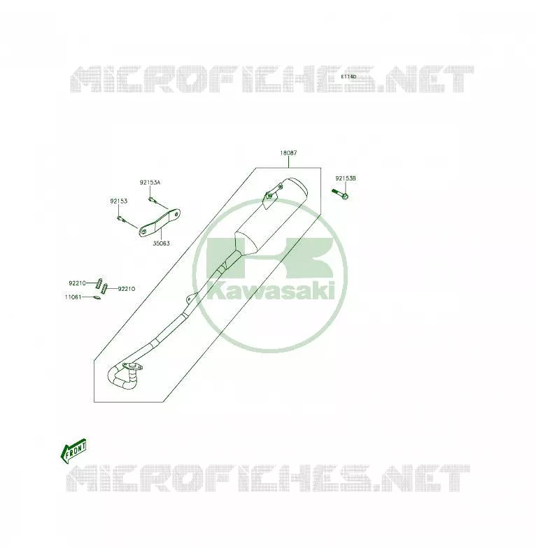 &Eacute;CHAPPEMENT Kawasaki QUAD 50 2016 KFX50  KSF50BGF