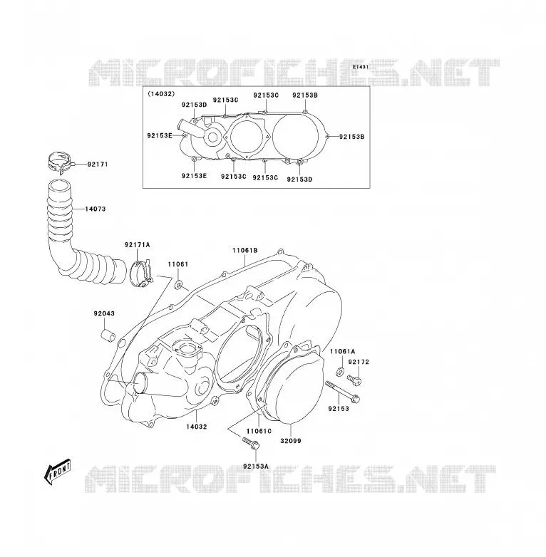 COUVERCLES MOTEUR Kawasaki QUAD 80 2003 KFX80  KSF80-A1