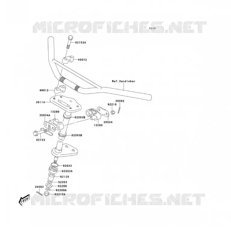 ARBRE DE DIRECTION Kawasaki QUAD 80 2004 KFX80  KSF80-A2