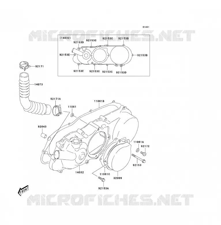 COUVERCLES MOTEUR Kawasaki QUAD 80 2005 KFX80  KSF80-A3