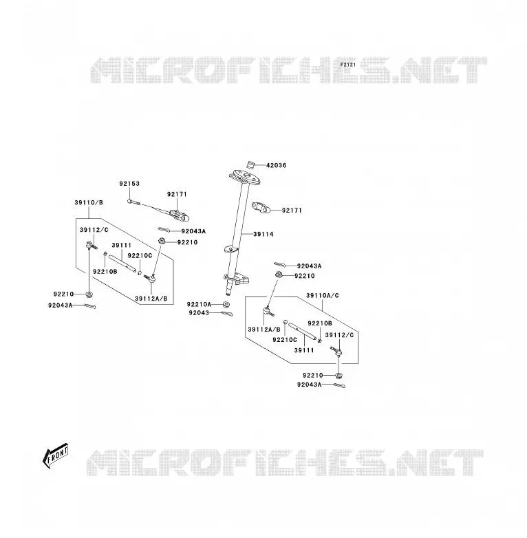 ARBRE DE DIRECTION Kawasaki QUAD 90 2007 KFX90  KSF90A7F