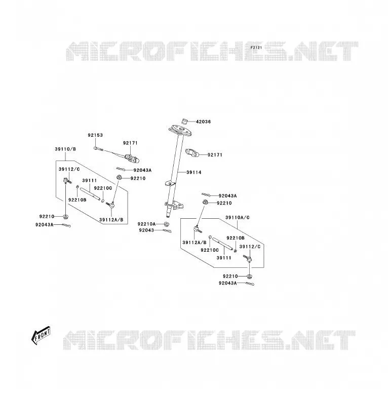 ARBRE DE DIRECTION Kawasaki QUAD 90 2007 KFX90  KSF90A7F
