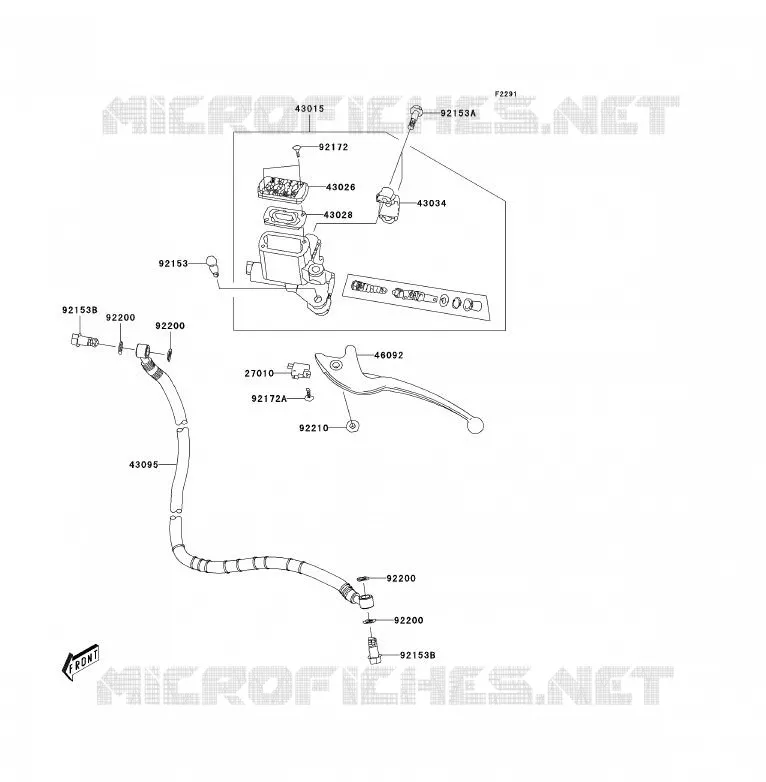 MAITRE CYLINDRE AV Kawasaki QUAD 90 2008 KFX90  KSF90A8F