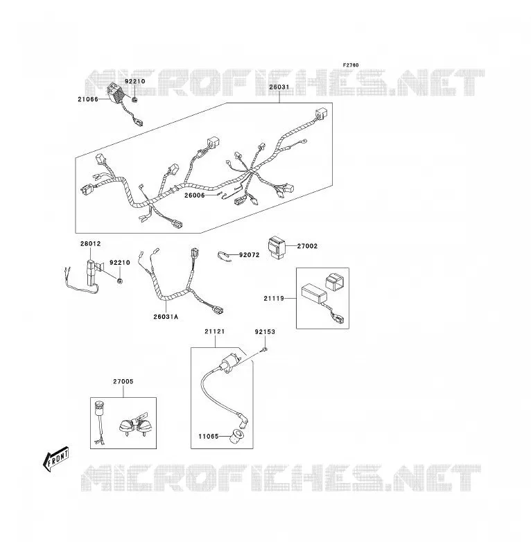 CHASSIS EQUIPMENT ELECTRIQUE Kawasaki QUAD 90 2009 KFX90  KSF90A9S