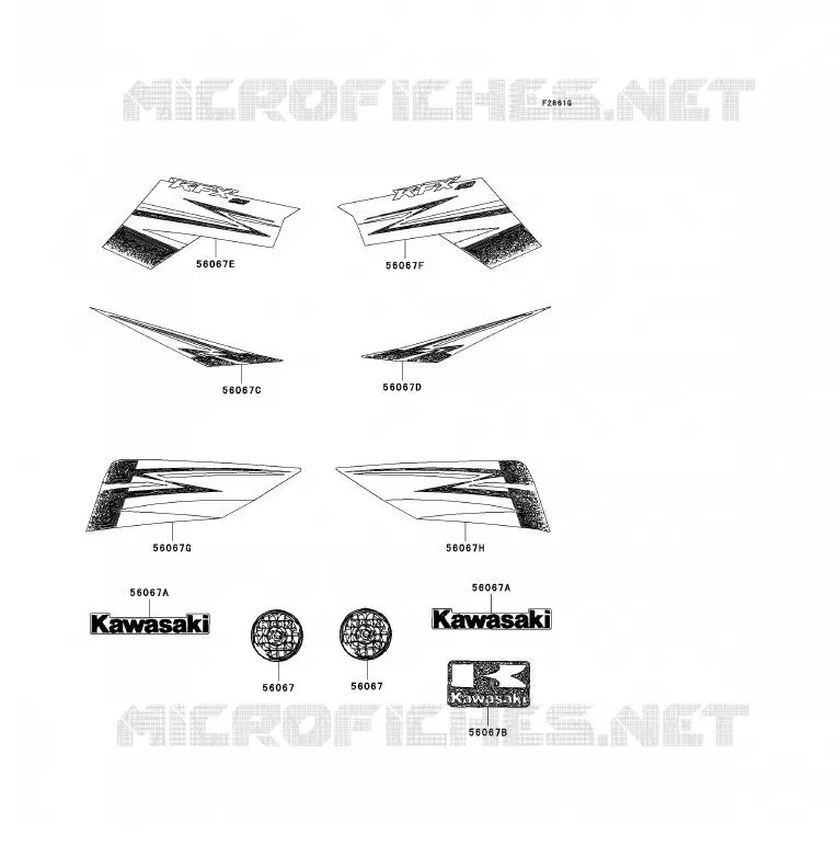 STICKER(WHITE)(US) Kawasaki QUAD 90 2010 KFX90  KSF90AAF