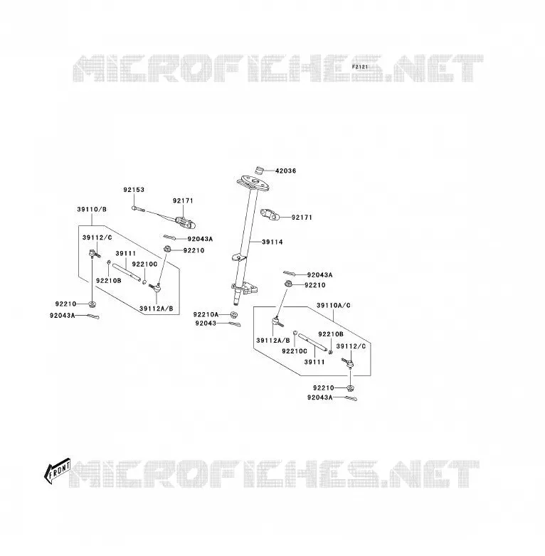 ARBRE DE DIRECTION Kawasaki QUAD 90 2011 KFX90  KSF90ABF