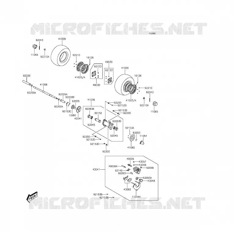 MOYEU ARRIERE Kawasaki QUAD 90 2012 KFX90  KSF90ACF