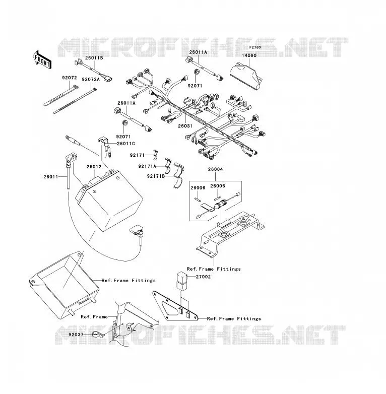 CHASSIS EQUIPMENT ELECTRIQUE Kawasaki QUAD 700 2004 KFX700  KSV700-A1
