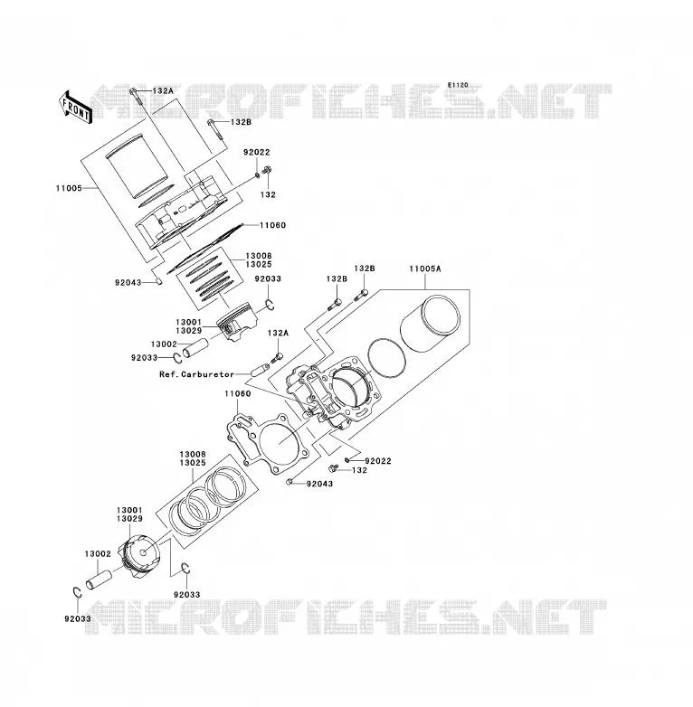 CYLINDRE/PISTON Kawasaki QUAD 700 2004 KFX700  KSV700-A1