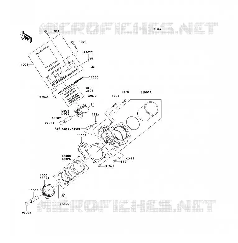 CYLINDRE/PISTON Kawasaki QUAD 700 2005 KFX700  KSV700-A2