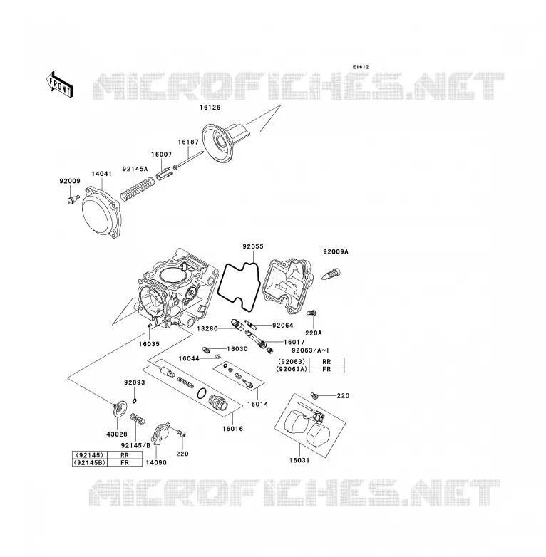 PI&Egrave;CES DE CARBURATEUR Kawasaki QUAD 700 2005 KFX700  KSV700-A2