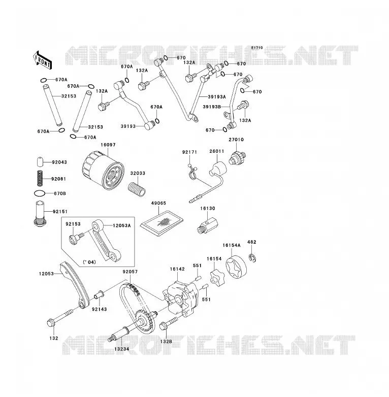 POMPE A HUILE/FILTRE &Agrave; HUILE Kawasaki QUAD 700 2005 KFX700  KSV700-A2
