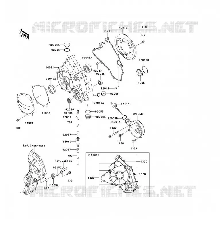 COUVERCLES MOTEUR Kawasaki QUAD 700 2005 KFX700  KSV700-A2