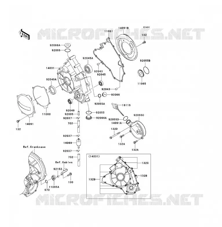 COUVERCLES MOTEUR Kawasaki QUAD 700 2005 KFX700  KSV700-A2