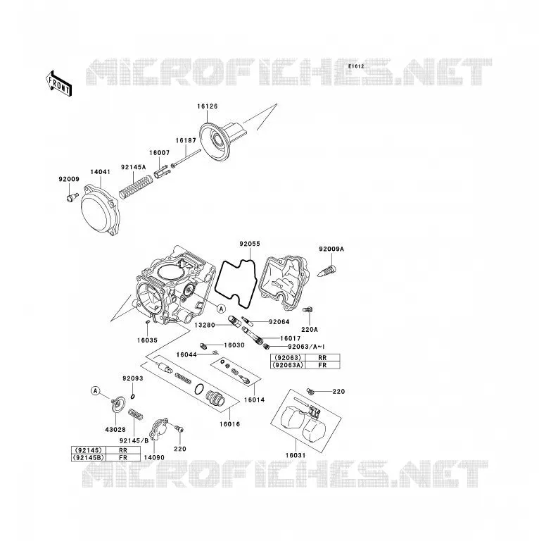 PI&Egrave;CES DE CARBURATEUR Kawasaki QUAD 700 2005 KFX700  KSV700-A2