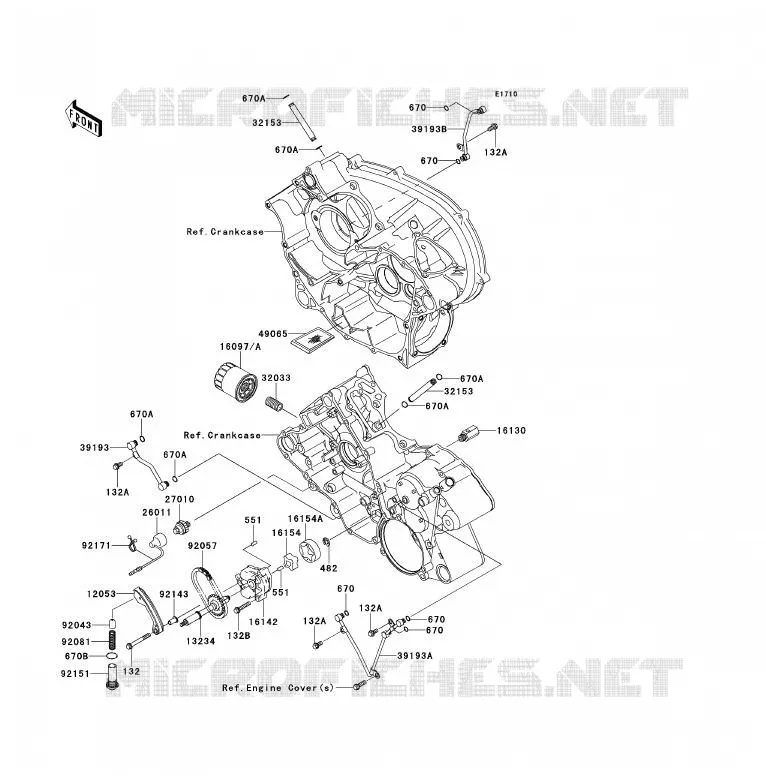 POMPE A HUILE/FILTRE &Agrave; HUILE Kawasaki QUAD 700 2006 KFX700  KSV700A6F