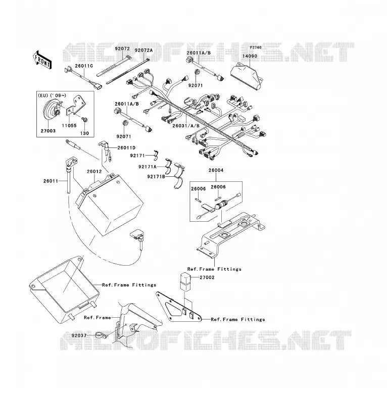 CHASSIS EQUIPMENT ELECTRIQUE Kawasaki QUAD 700 2006 KFX700  KSV700A6F