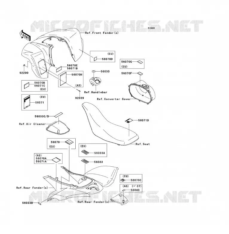 LABEL Kawasaki QUAD 700 2006 KFX700  KSV700A6F