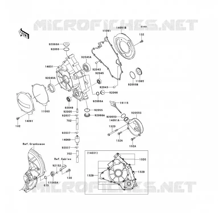 COUVERCLES MOTEUR Kawasaki QUAD 700 2007 KFX700  KSV700A7F