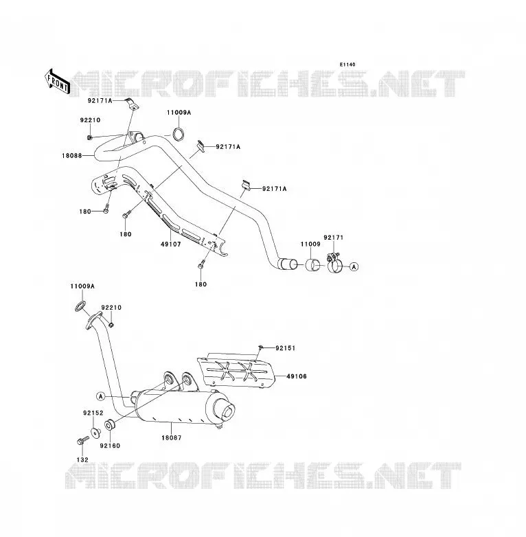 &Eacute;CHAPPEMENT Kawasaki QUAD 700 2007 KFX700  KSV700A7F