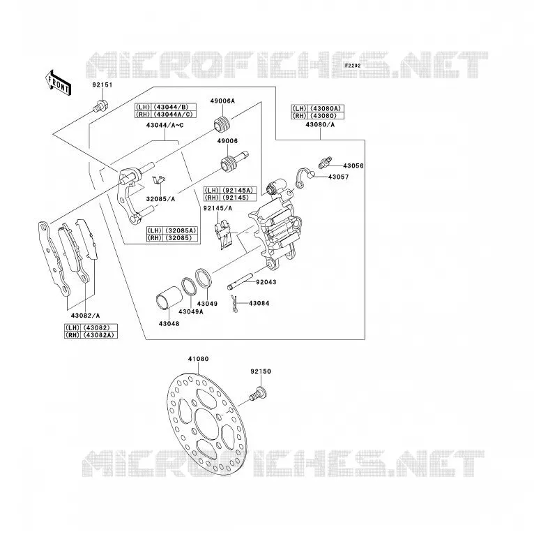 FREIN AVANT Kawasaki QUAD 700 2008 KFX700  KSV700A8F